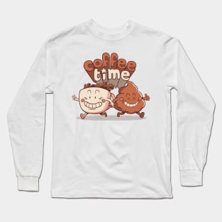 Best Friends Coffee Bathroom Break by Tobe Fonseca Long Sleeve T-Shirt